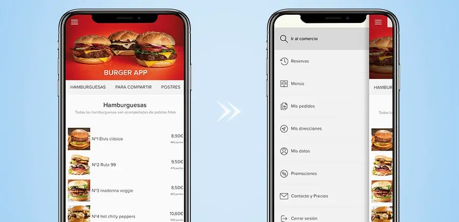 app móvil de pedidos para restaurantes