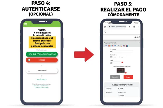 Webapp Para-Pedidos En Mesa autenticarse y realizar el pago desde el propio teléfono